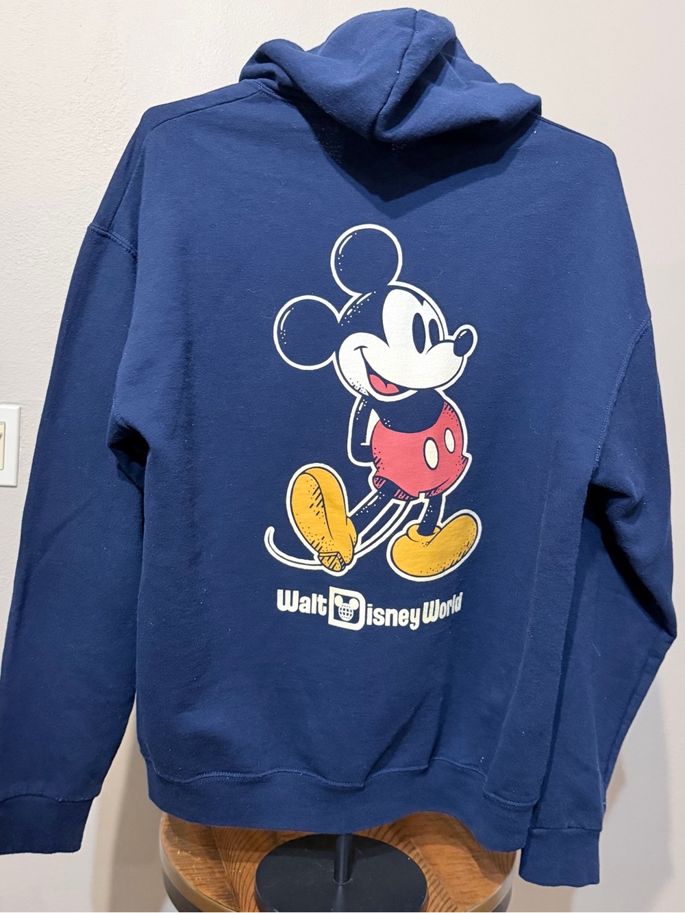 Disney Walt Disney World Mickey Mouse Men's Full Zip Fleece Hoodie Blue L